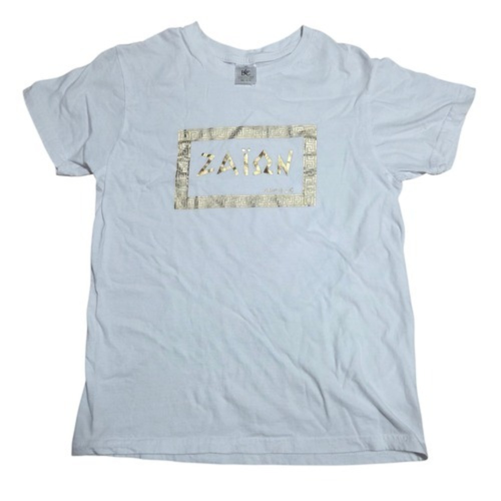 B&C Collection Greece SAION Zion Gold Foil Greek Graphic T-Shirt Size XS